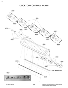 Cooktop Controll Parts Diagram and Parts List for FE1784LS ASTLLGA LG Range