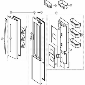 Refrigerator Door Diagram and Parts List for LSXC22486D ASBCNA0 LG Refrigerator