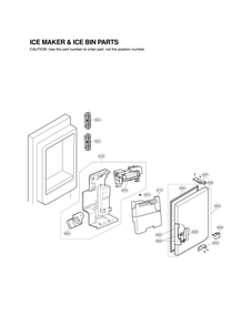 Ice Maker And Ice Bin Parts Diagram and Parts List for LFX31915SB 00 LG Refrigerator