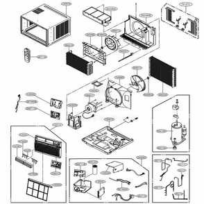 Main Diagram and Parts List for LW1516ER AT1AUSB LG Air Conditioner