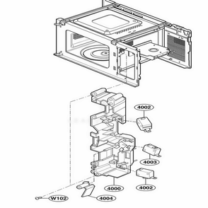 Latch Board Parts Diagram and Parts List for 66102 CWHESEA LG Range