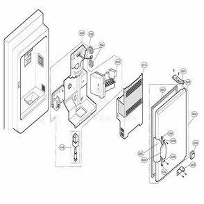 Ice Maker And Ice Bin Parts Diagram and Parts List for 77564 ABICSER LG Refrigerator