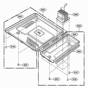 Base Plate Parts Diagram and Parts List for EM204630 CBVEBSG LG Range