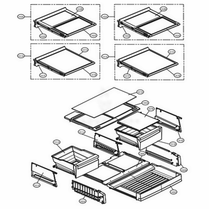 Refrigerator Parts Diagram and Parts List for 74053 ASTCSE2 LG Refrigerator