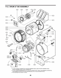 DRUM & TUB ASSEMBLY Diagram and Parts List for WM3360HVCA ASSEEUS LG Washer