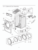 Cabinet & Door Assembly Diagram and Parts List for DLEX3360V ASSEEUS LG Dryer