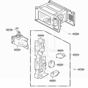 Latch Board Parts Diagram and Parts List for MT1078SGB SGEWRP LG Range