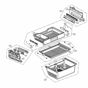 Freezer Parts Diagram and Parts List for LSFXC2496S ASTCNA0 LG Refrigerator