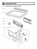 EXPLODED VIEW   Control Panel and Plate Assembly Diagram and Parts List for DLGX3361W ABWEEUS LG Dryer