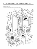 EXPLODEDVIEW & REPLACEMENT PARTS LIST CASE PARTS Diagram and Parts List for LMX21981ST AST3LGA LG Refrigerator