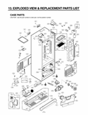 EXPLODED VIEW & REPLACEMENT PARTS LIST CASE PARTS Diagram and Parts List for LMX25964ST ASTCSD0 LG Refrigerator