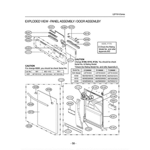 Section 1 Diagram and Parts List for LDF7810ST ASTEEUS LG Dishwasher