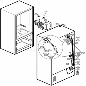 Ice Maker Parts Diagram and Parts List for 77543 ASTCSER LG Refrigerator