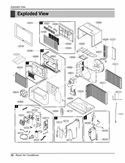 Room Air Conditioner Exploded View Diagram and Parts List for LT123HNR AWYBHDP LG Air Conditioner