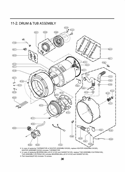 DRUM & TUB ASSEMBLY Diagram and Parts List for WM2350HRC ACREEUS LG Washer