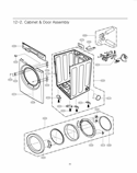 Cabinet & Door Assembly Diagram and Parts List for DLE2240W ABWEEUS LG Dryer