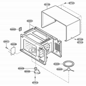 Oven Cavity Parts Diagram and Parts List for DMW13MB SGEDOM LG Range