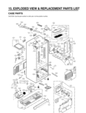 EXPLODED VIEW & REPLACEMENT PARTS LIST Diagram and Parts List for LFX28978SB AWBCNA1 LG Refrigerator