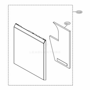 Front Cover Diagram and Parts List for LDP6810SS ASSESNA LG Dishwasher