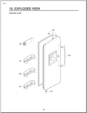 FREEZER DOOR  EXPLODED VIEW Diagram and Parts List for LSC27921ST AST4LGA LG Refrigerator