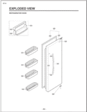 REFRIGERATOR DOOR EXPLODED VIEW Diagram and Parts List for LSC27921ST AST4LGA LG Refrigerator
