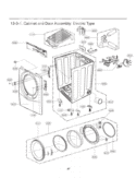 Cabinet and Door Assembly Diagram and Parts List for DLEX3550W ABWEEUS LG Dryer