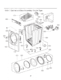 Cabinet and Door Assembly Diagram and Parts List for DLEX2550W ABWEEUS LG Dryer