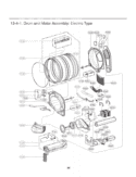 Drum and Motor Assembly Diagram and Parts List for DLEX2550W ABWEEUS LG Dryer