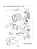 Drum and Motor Assembly Diagram and Parts List for DLGX3551W ABWEEUS LG Dryer