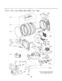 Drum and Motor Assembly Diagram and Parts List for DLGX2551W ABWEEUS LG Dryer