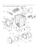 Cabinet and Door Assembly Diagram and Parts List for DLEX2550R ACREEUS LG Dryer