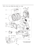 Drum and Motor Assembly Diagram and Parts List for DLGX2551R ACREEUS LG Dryer
