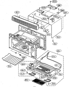 Oven Cavity Diagram and Parts List for MV-1715W  LG Microwave