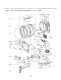 Drum and Motor Assembly Diagram and Parts List for DLEX3550V ASSEEUS LG Dryer
