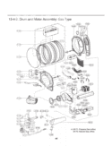 Drum and Motor Assembly Diagram and Parts List for DLGX3551V ASSEEUS LG Dryer