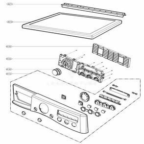 Control Panel And Plate Assembly Diagram and Parts List for DLEX5955W ABWEEUS LG Dryer