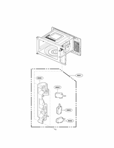 Latch Board Parts Diagram and Parts List for 72166993011  Kenmore Microwave