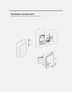 Ice Maker And Ice Bin Parts Diagram and Parts List for GR-J318LSBM ASTCNA0 LG Refrigerator