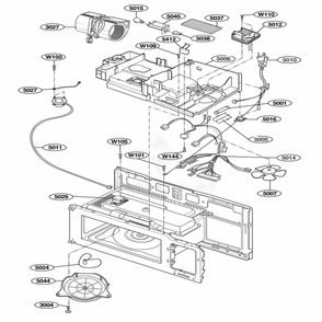 Interior Parts 2 Diagram and Parts List for MMV5165AAW CW1EMTG LG Wall Oven