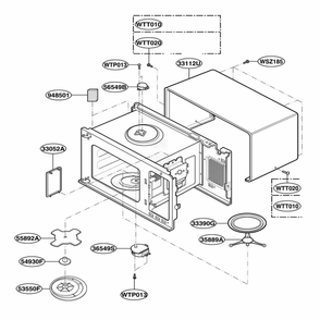 Oven Cavity Parts Diagram and Parts List for GLMB186CB CBKEGEF LG Range