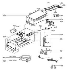 Dispenser Assembly Diagram and Parts List for WM8100HVA ASSEEUS LG Washer