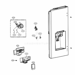 Dispenser Parts Diagram and Parts List for LFXC22596D ASBCNA0 LG Refrigerator