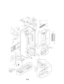 Case Parts Diagram and Parts List for LFX29945ST  LG Refrigerator