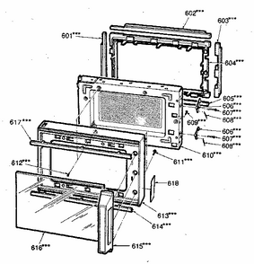 Door Parts Diagram and Parts List for 7218876780  Kenmore Microwave