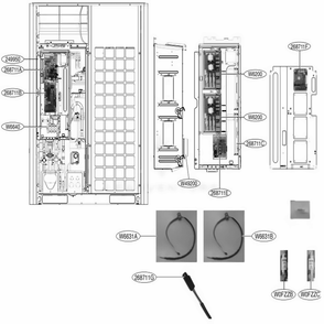 Main 1 Diagram and Parts List for ARUM216BTE5 AWGBLUS LG Air Conditioner