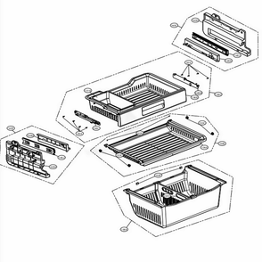 Freezer Parts Diagram and Parts List for LFXS30766S ASTCNA2 LG Refrigerator