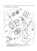 DRUM & TUB ASSEMBLY Diagram and Parts List for WM2450HRA ACREEUS LG Washer