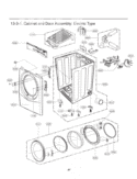 Cabinet and Door Assembly Diagram and Parts List for DLEX2450R ACREEUS LG Dryer