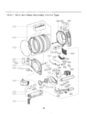Drum and Motor Assembly Diagram and Parts List for DLEX2450R ACREEUS LG Dryer