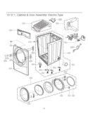 Cabinet & Door Assembly Diagram and Parts List for DLGX2451R ACREEUS LG Dryer